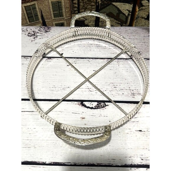 Vintage Silver-Plated Glass Relish Tray With Lid & Handles - Picture 10 of 13